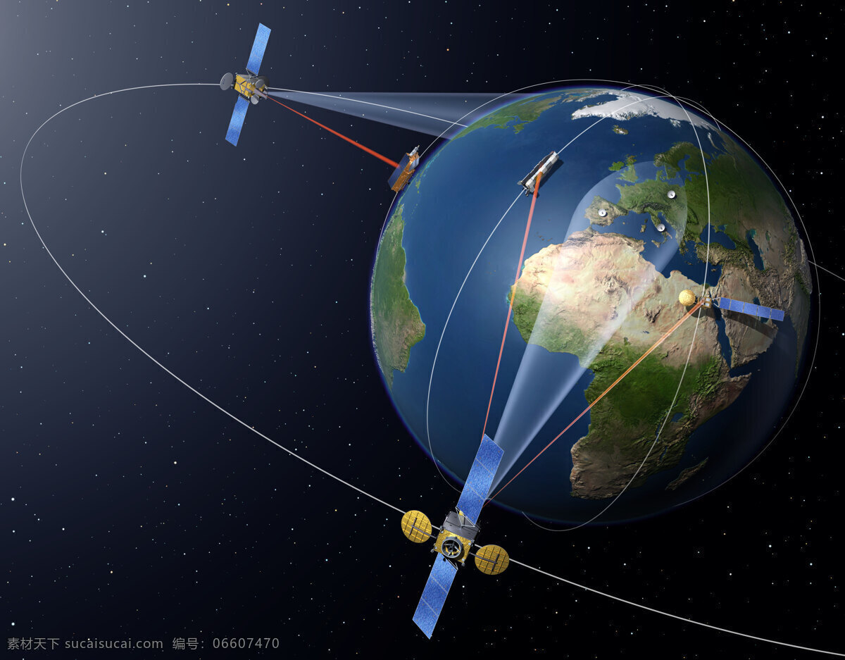 卫星通信 卫星 通信 地球 信号覆盖 信号 无线电 轨道 太空 宇宙 星球 科学研究 现代科技 黑色
