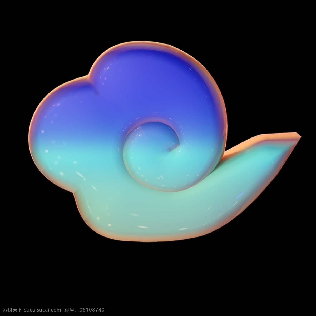 蓝紫色 渐变 中国 风 祥云 元素 3d 古风 喜庆 c4d 立体云 立体祥云 渐变祥云 中古风