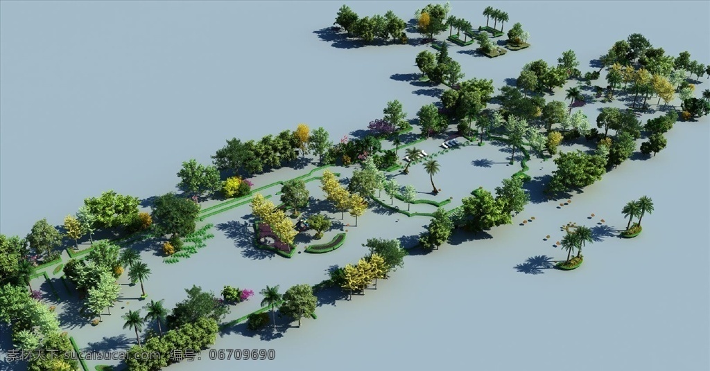 园林素材图片 园林素材 植物 内廷 景观 灌木 3d设计 室外模型 max