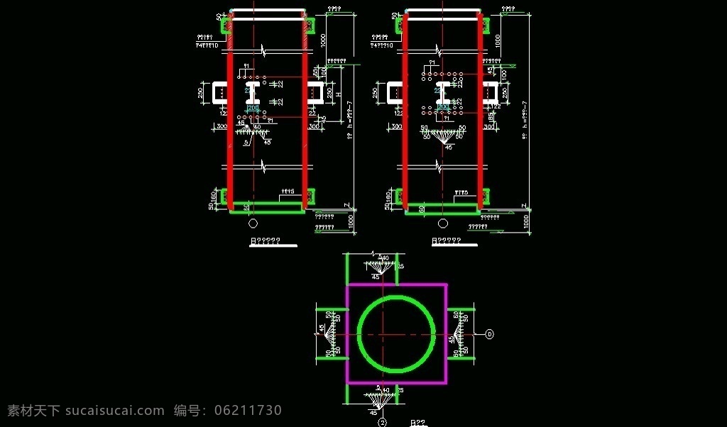 圆钢 骨 柱 混凝土 梁 连接 cad 图纸 平面图 装修 装饰 施工图 钢结构 网架 桁架 节点 钢骨 钢格 钢管拱 轻钢 h型钢 t型钢 钢构 梁柱 牛腿 屋盖 檩条 拉杆 厂房 吊车梁 膜结构 檐沟 机架 抗风柱 建筑设计 环境设计 源文件 dwg