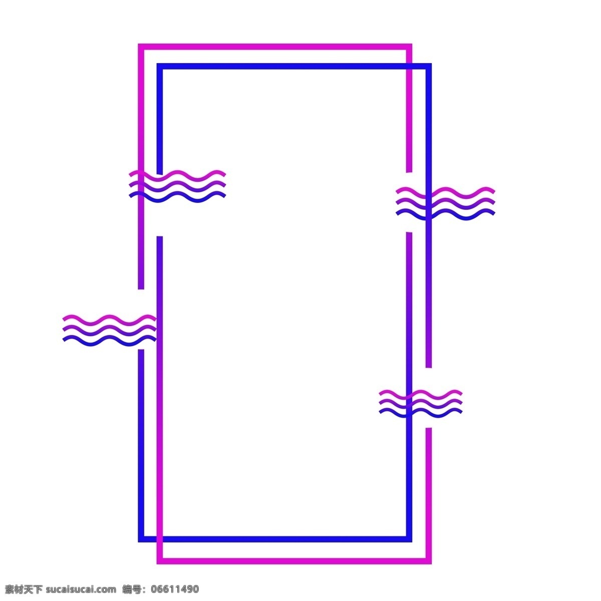 蓝紫色 渐变 科技 感 边框 装饰 商用 简约 科技元素 科技风格 可商用 纹理边框