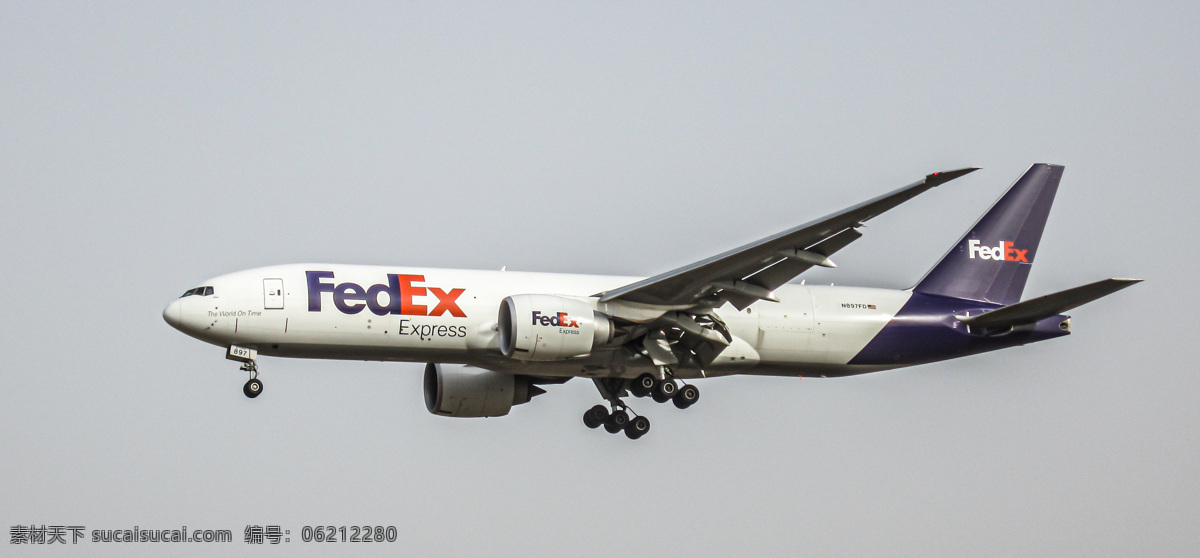 fedex 77f 联邦快递图片 北京首都 国际机场 首都机场 波音777 货机快递公司 飞机降落 ge90