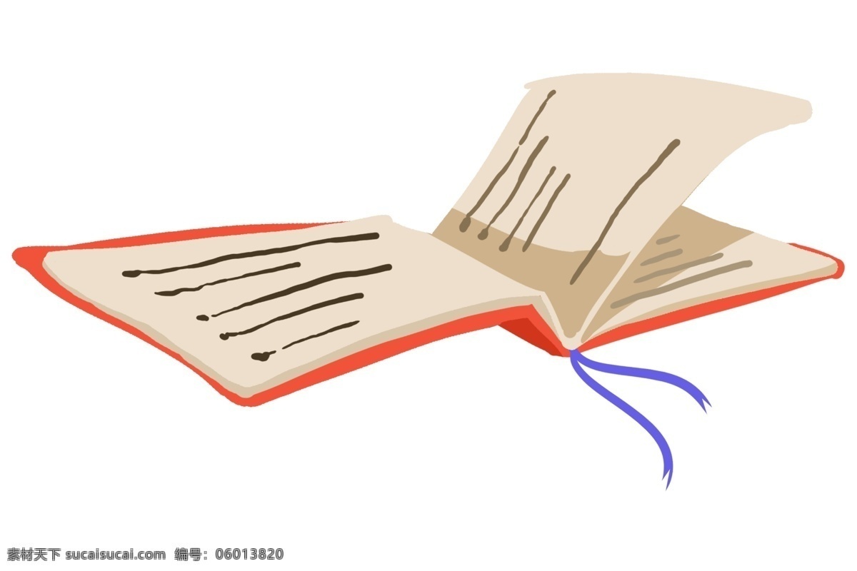 翻开 笔记本 插画 翻开的书 学习用品 文具 教科书 阅读学习 开卷有益 翻开的书本
