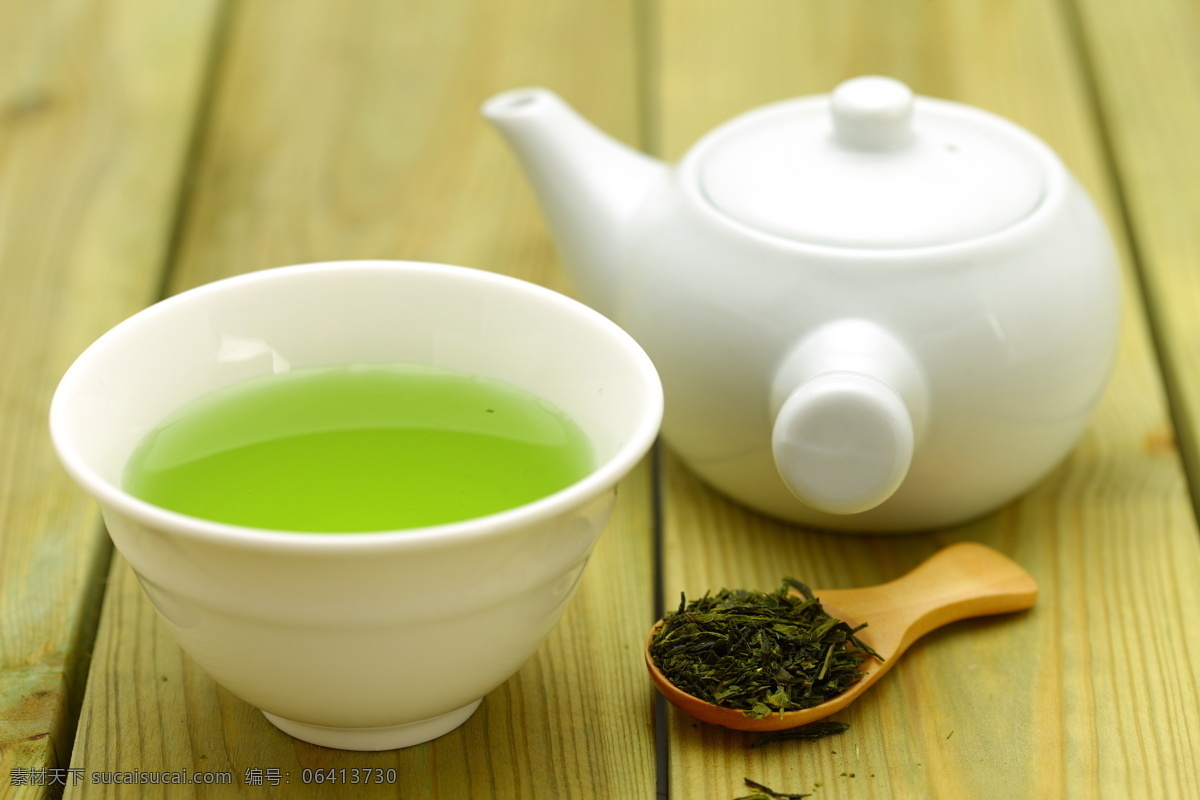 茶壶与绿茶 茶叶 茶具 茶壶 绿茶 茶文化 茶 茶杯 其他类别 餐饮美食 黄色
