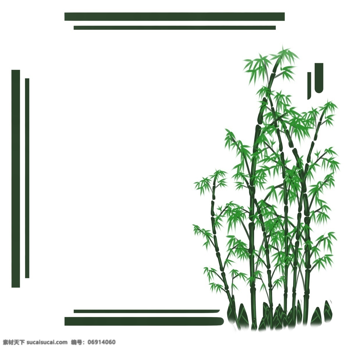 边框 植物 竹子 清淡 绿色 彩带 清新 卡通风格 童话风格 装饰画 淡雅 颜色搭配 暖色调 点缀 配饰 纹路 纹理 装饰物