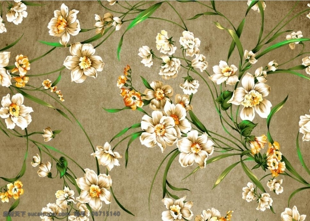 手绘怀旧花 花朵 花卉 植物 底纹 兰花 背景墙移门 底纹边框 移门图案
