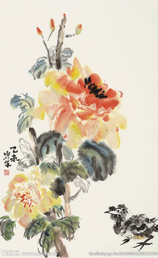 画家 白岩 峰 国画作品 牡丹 图 画家白岩峰 白岩峰国画 白岩峰花鸟画 白岩峰水墨画 白岩峰写意画 文化艺术 绘画书法