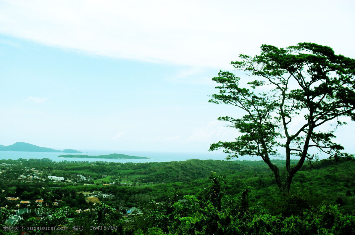 风景画 国外旅游 旅游摄影 美景 普吉岛 泰国 山坡 上 泰国普吉岛 普吉岛风景 装饰素材 山水风景画