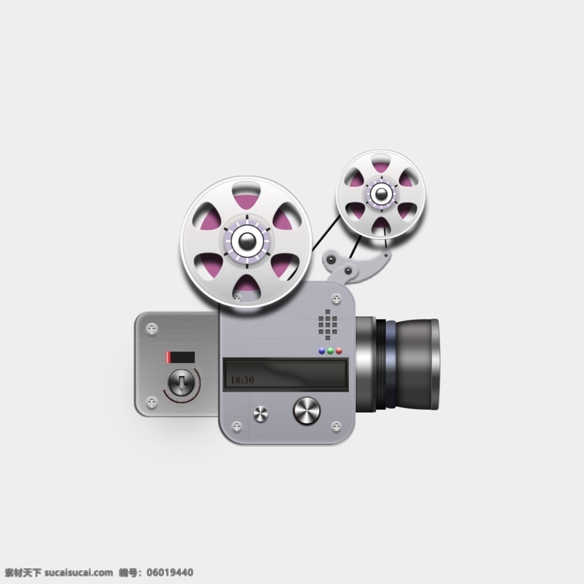 录像机 摄影机 分层 扁平 平面 广告 圆形 白色