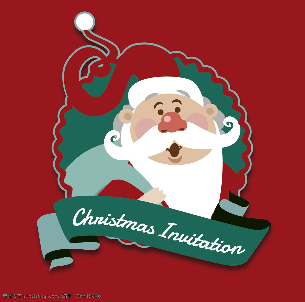 圣诞 红 santa 邀请 标签 背景壁纸 庆典和聚会 圣诞节 节日和季节 模板和模型