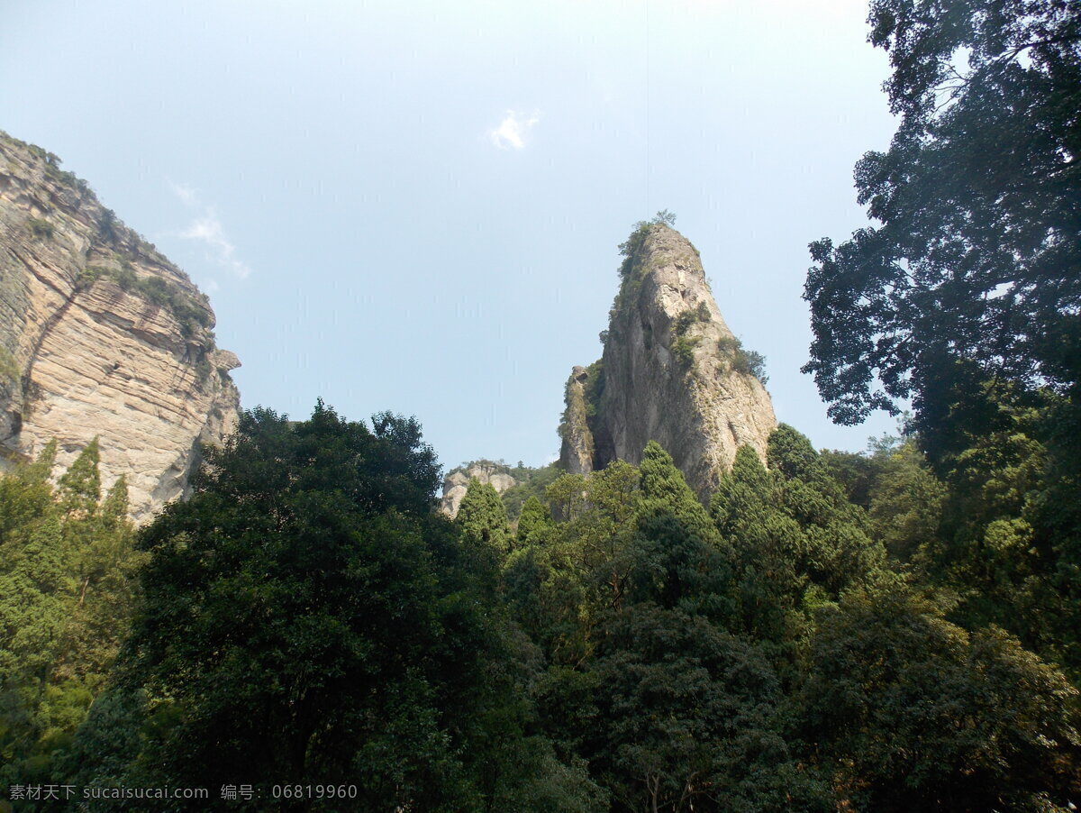 山峰 树叶 岩石 峭壁 青苔 乔木 雁荡山 山水风景 自然景观