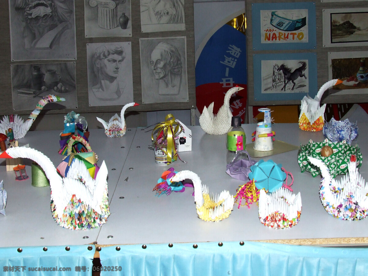 美术 展览 学生 手工 作品 天鹅 文化艺术 美术展览 学生手工作品 装饰素材 展示设计