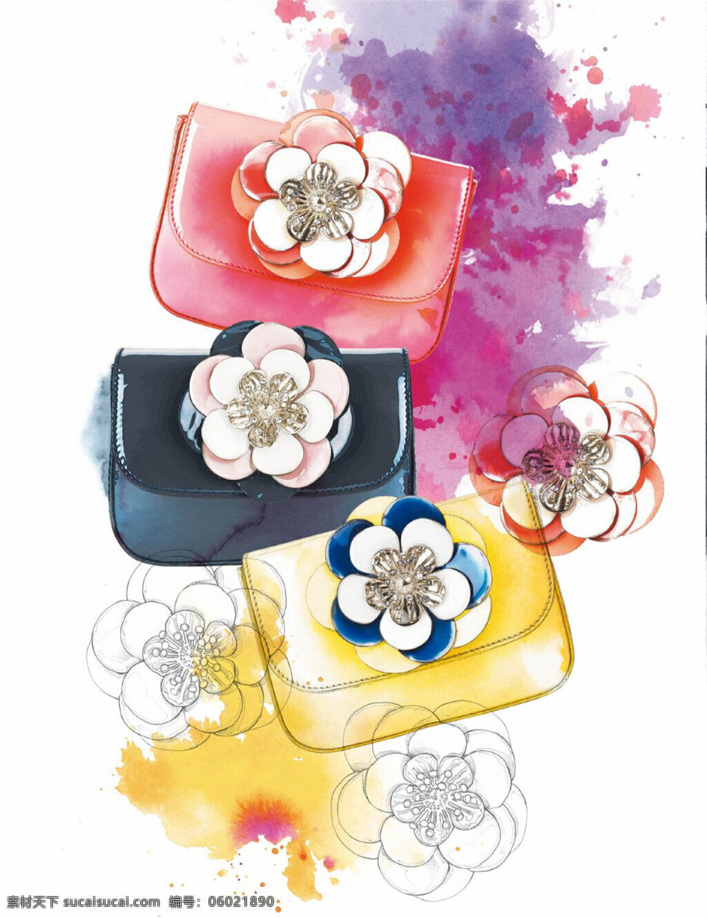 花朵 小 包包 设计图 女包 手提包 双肩包 书包 背包 斜跨包
