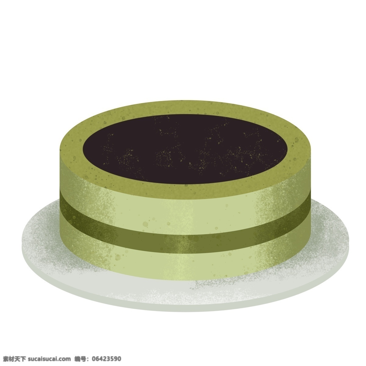 绿色 圆形 甜品 蛋糕 手工