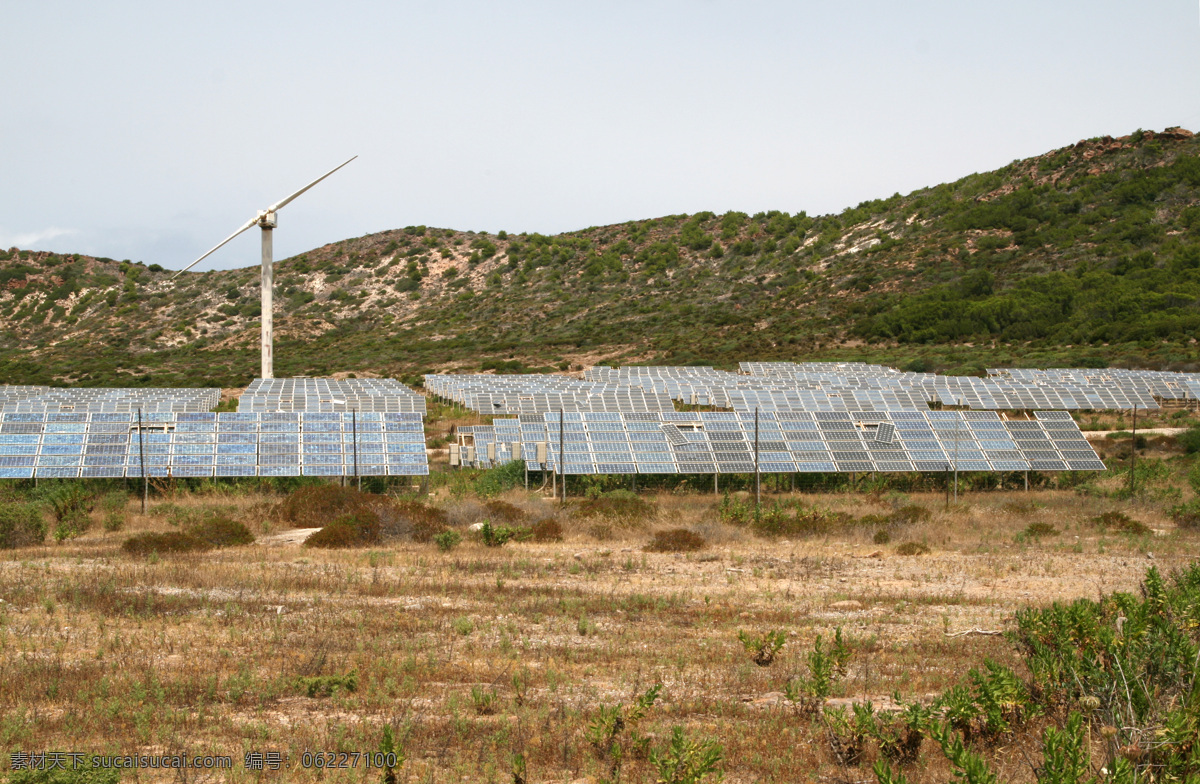 太阳能 发电厂 科学研究 太阳能发电厂 风能 节能环保 风车 科技图片 现代科技