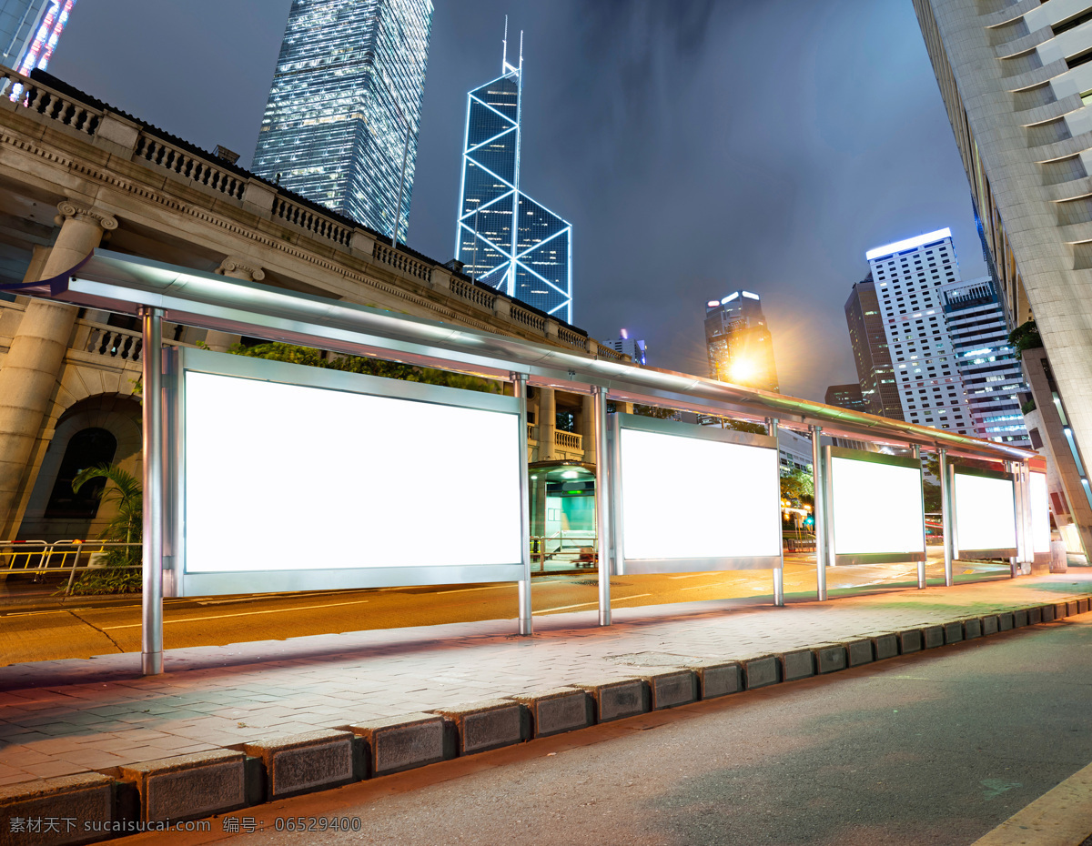 香港 夜景 公交 站台 广告牌 香港夜景 公交站台广告 灯箱广告 户外广告 宣传栏 城市夜景 美丽城市 高楼大厦 其他类别 生活百科 白色