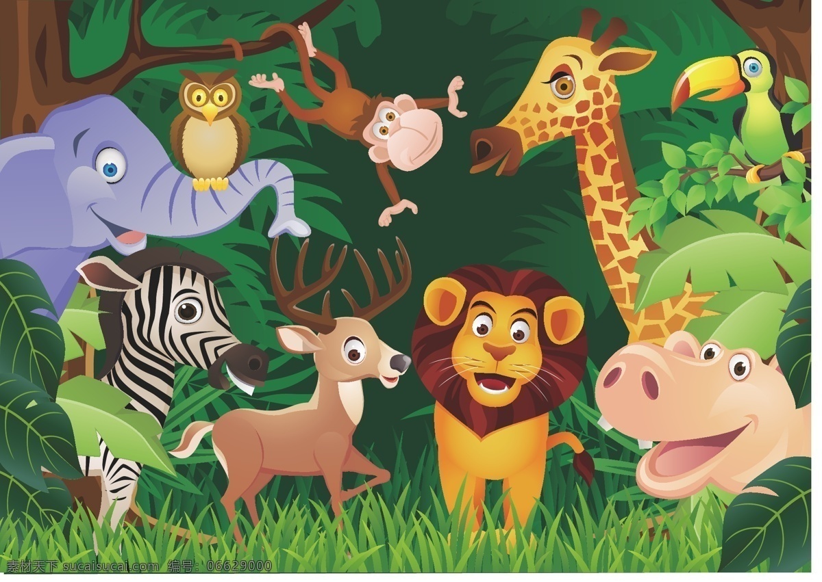 狮子王 动物 辛巴 森林 欢乐 矢量图 cs3 生物世界 野生动物