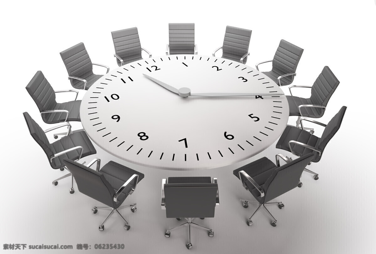 会议桌时间 会议桌 钟表 时间 钟表指针 珍惜时间 惜时 其他类别 生活百科 白色