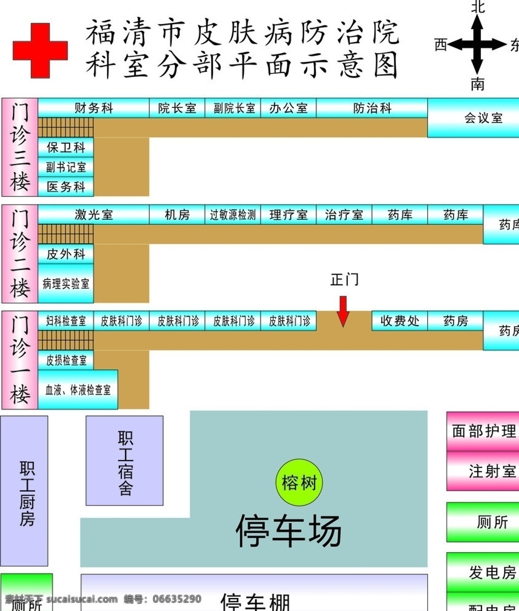 医院 科室 平面图 矢量图 皮肤病 医院相关 商务金融 矢量