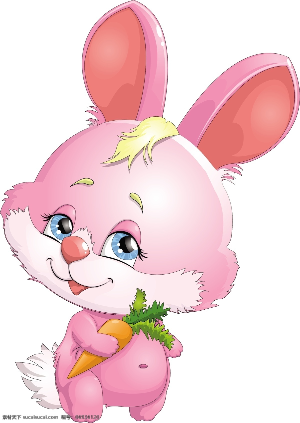 卡通 粉红 兔子 胡萝卜 向量 粉色 兔 矢量 矢量图 其他矢量图