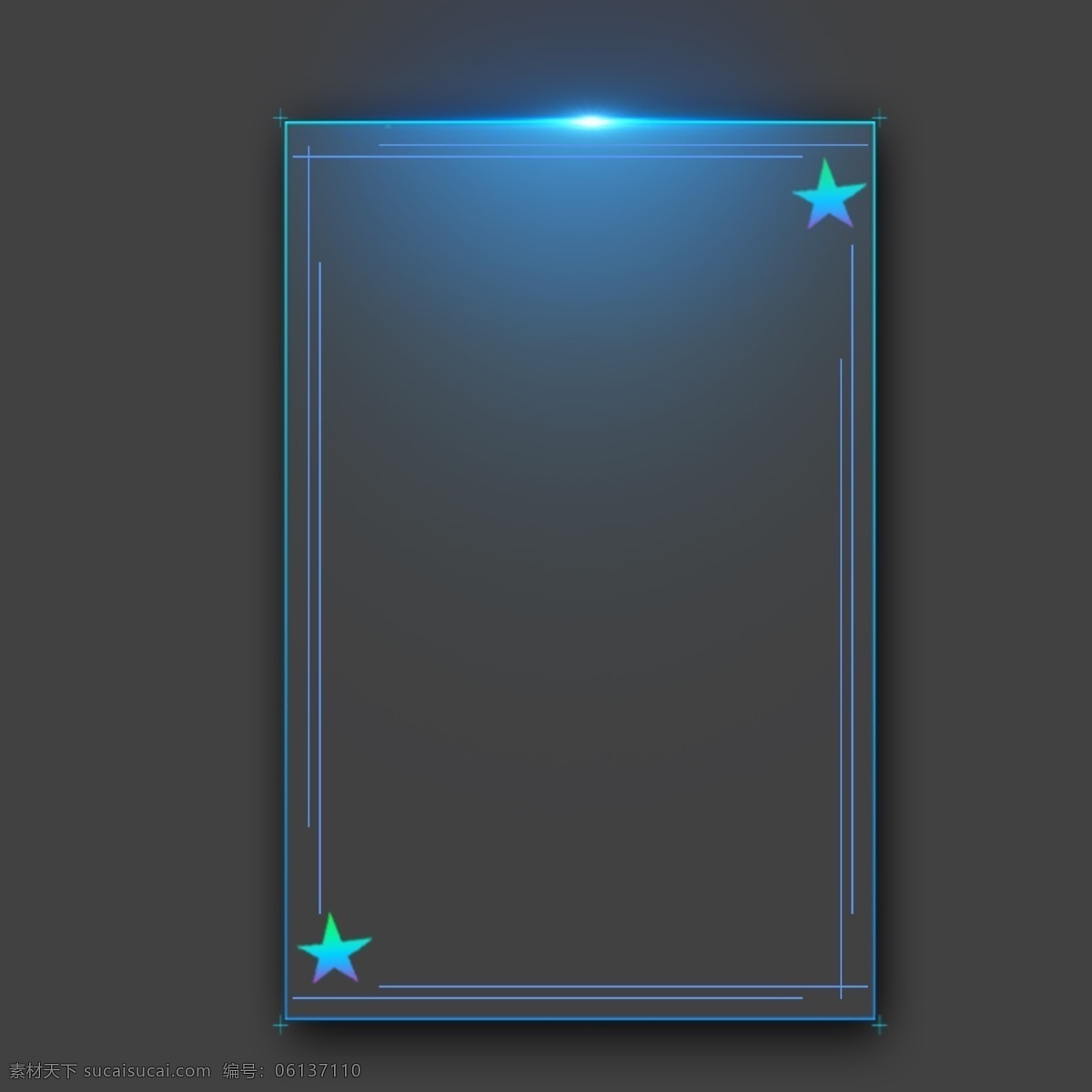 蓝色 灯光 五角星 柜 形 边框 手绘大图下载 300像素 柜形边框