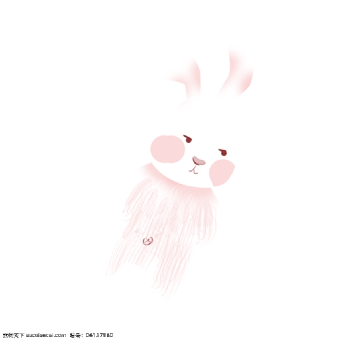 可爱 呆 萌 白色 小 兔子 动物 手绘 绘画 简约 创意 小清新 装饰 图案 水彩 插画