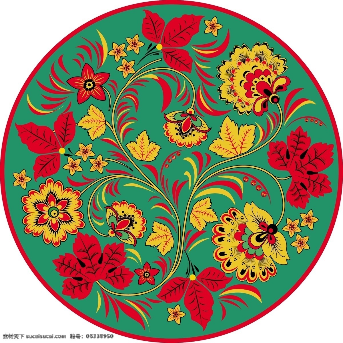 圆形古典花纹 古典 花草 花朵 花纹 模板 设计稿 素材元素 藤蔓 系列 圆形 叶子 中国风 中国元素 源文件 矢量图