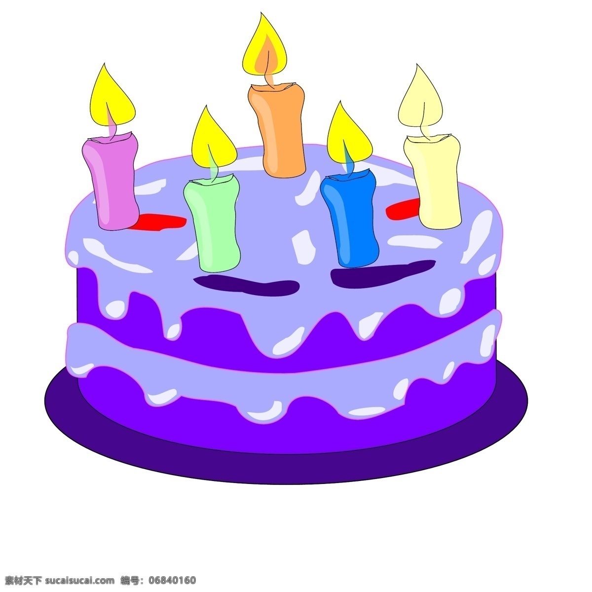 蛋糕矢量图 卡通 蛋糕 蜡烛 生日 紫色 锦上添花 生日快乐