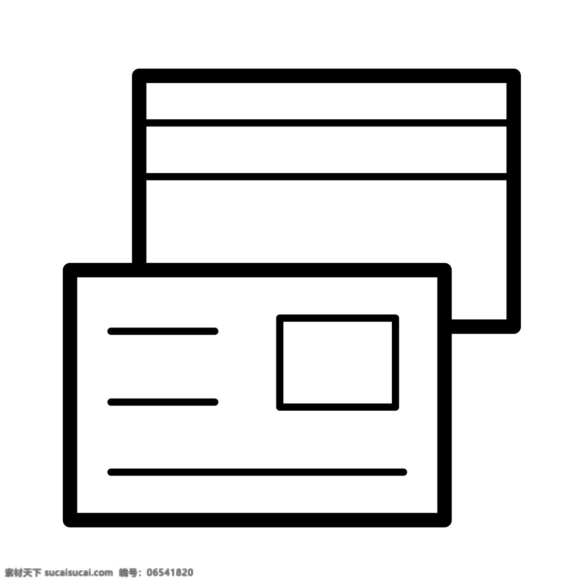 黑色 创意 商务 文件 元素 扁平化 ui 图标 卡通插画 展示 方框 明信片