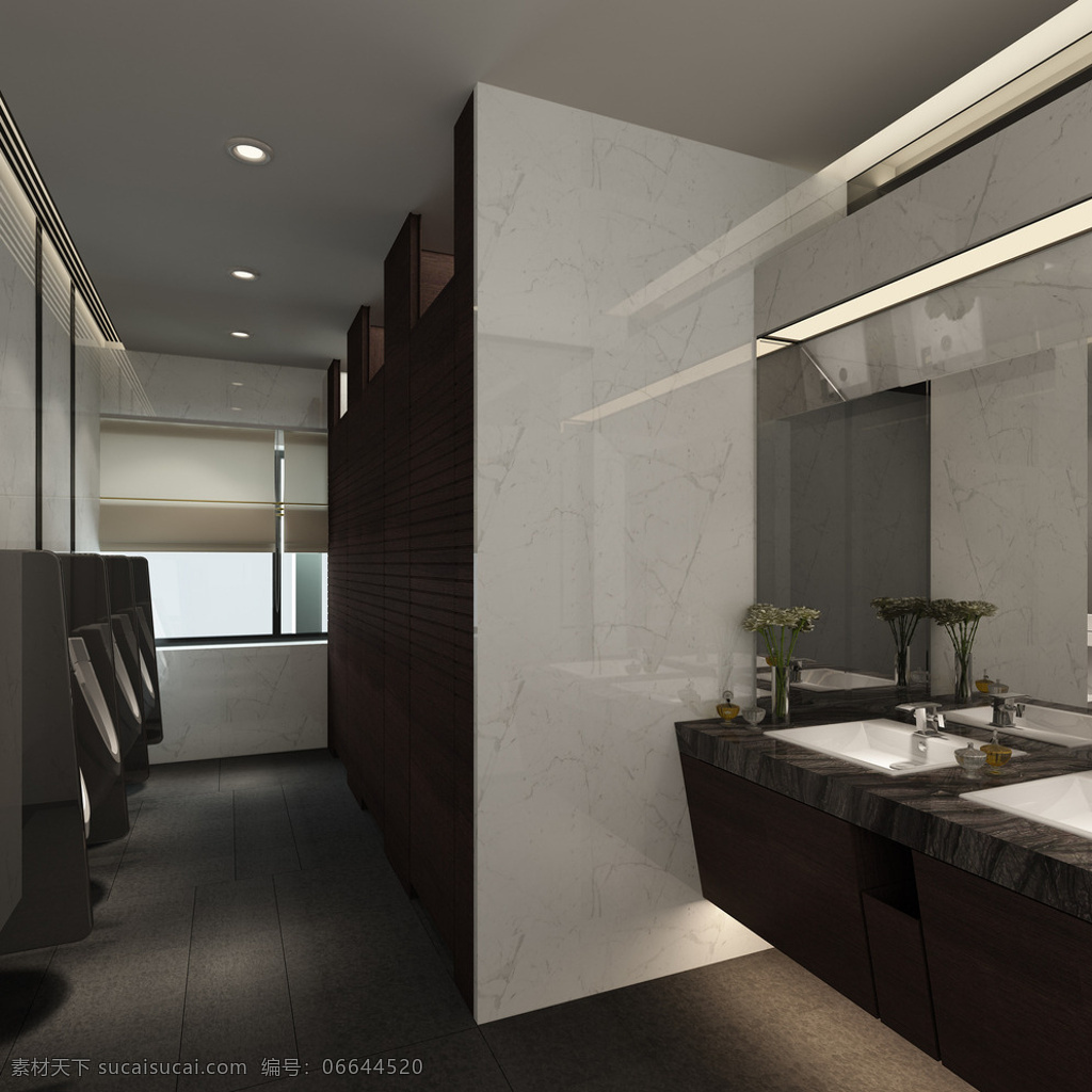 卫生间 洗手间 效果图 现代 室内设计 环境设计 max 黑色