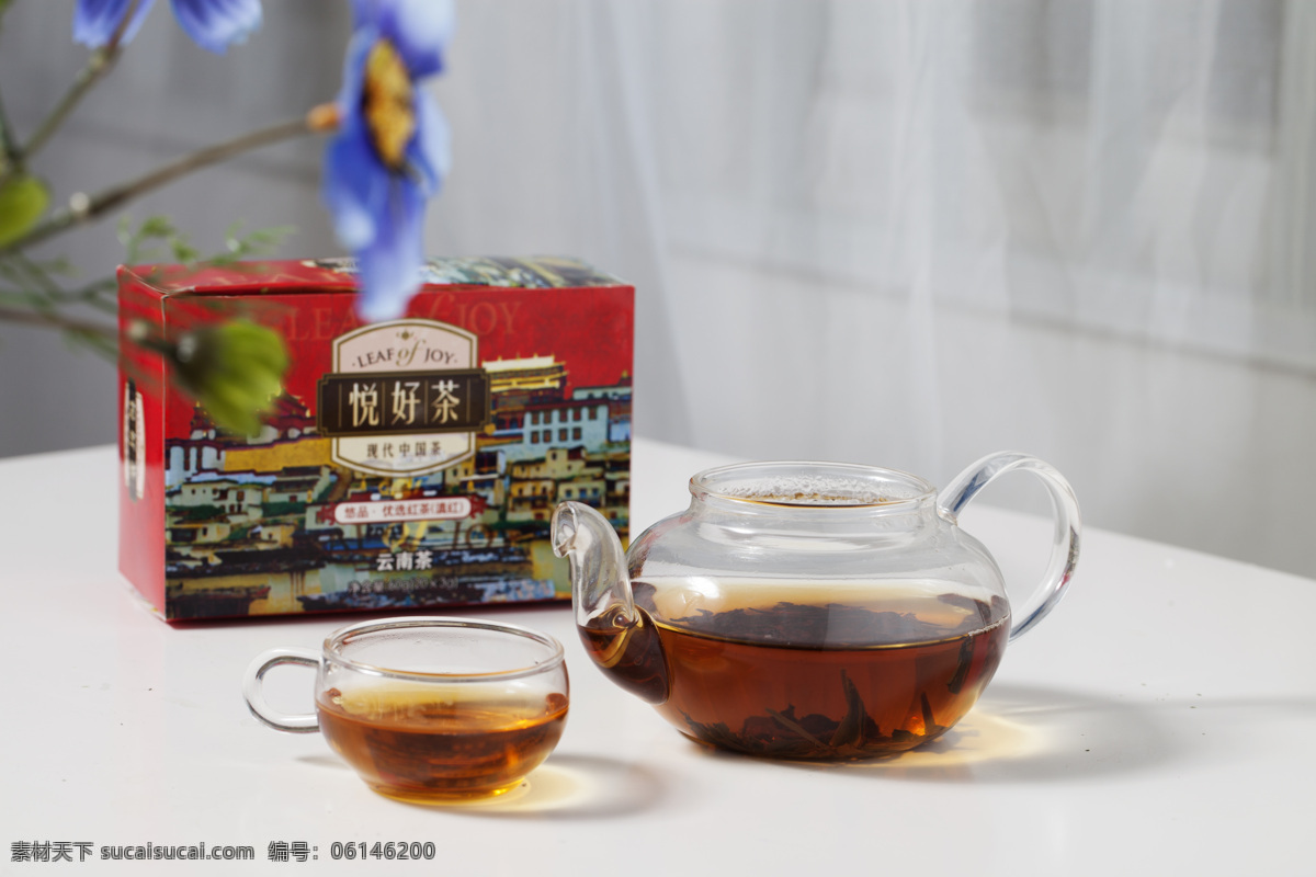 红茶 茶叶 茶 盘子 特写 花 情景 场景 文化艺术图库 文化艺术