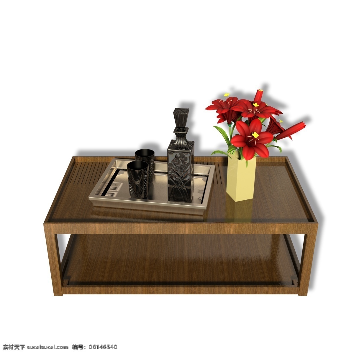 实木 茶几 装饰 组合 实木家具 家具 花瓶 餐盘