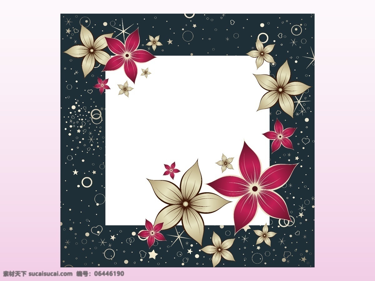 花框背景 自然 花卉 星星 心 植物 卡 盛开 开花 背景 春天 边界 装饰 相框 花瓣