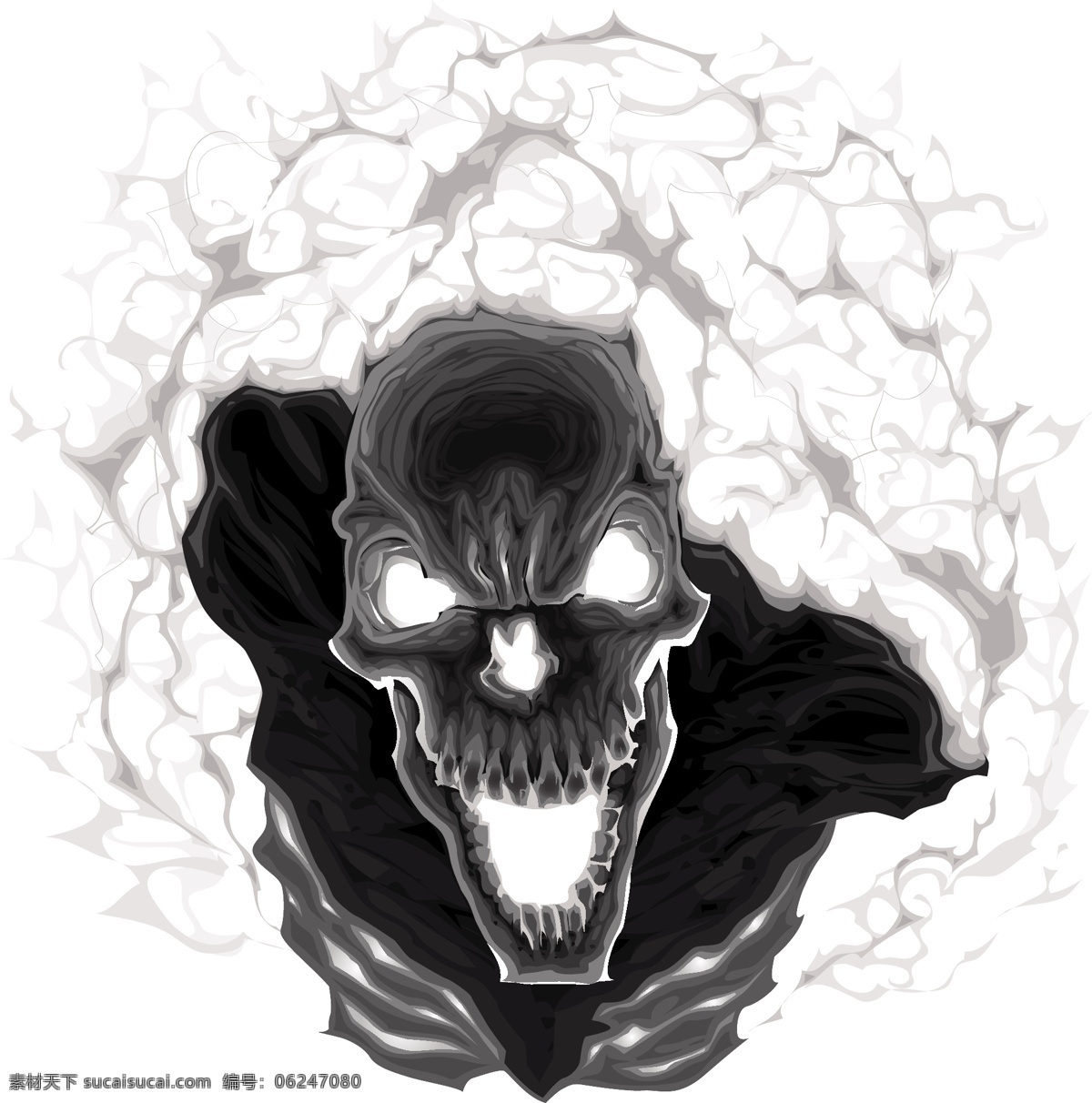 魔鬼 骷髅 手绘 动漫设计 恐怖 文化艺术 矢量