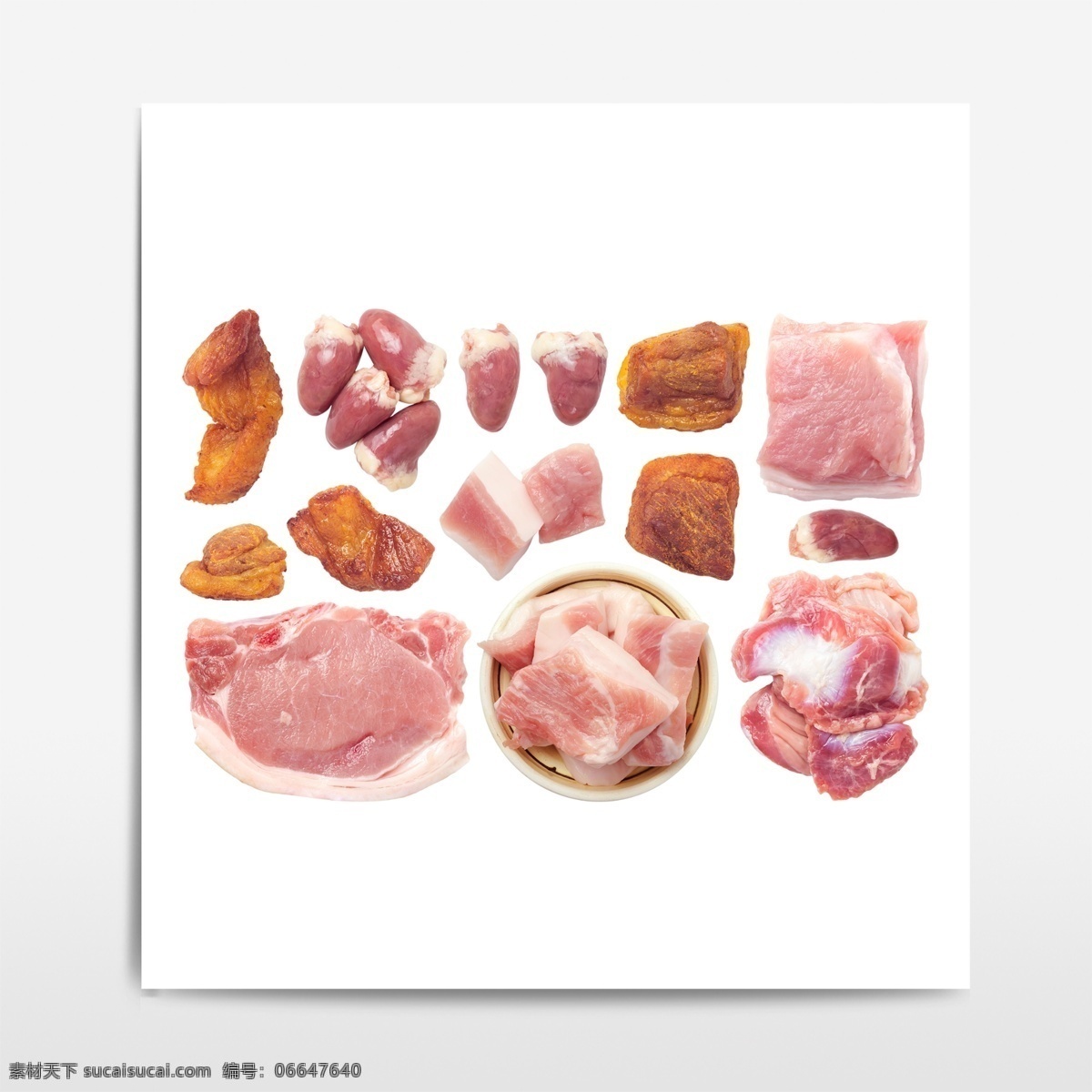 鸡心 鸡肉 猪肉 食品元素 肉食 免抠元素 分层