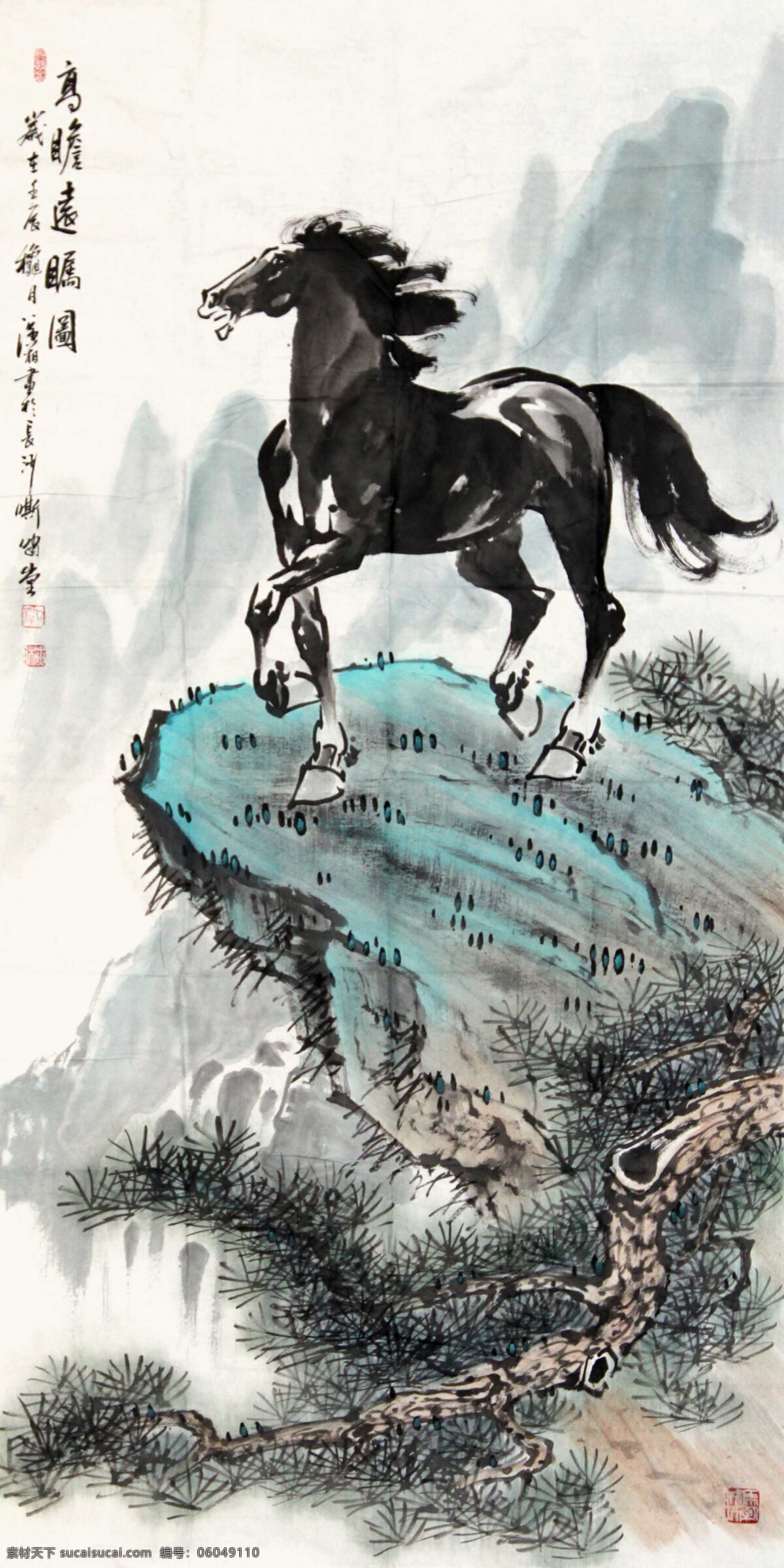 国画马 国画 水墨 中国画 绘画 画家作品 花鸟国画 墨迹 古典 中国风 马 绘画书法 文化艺术