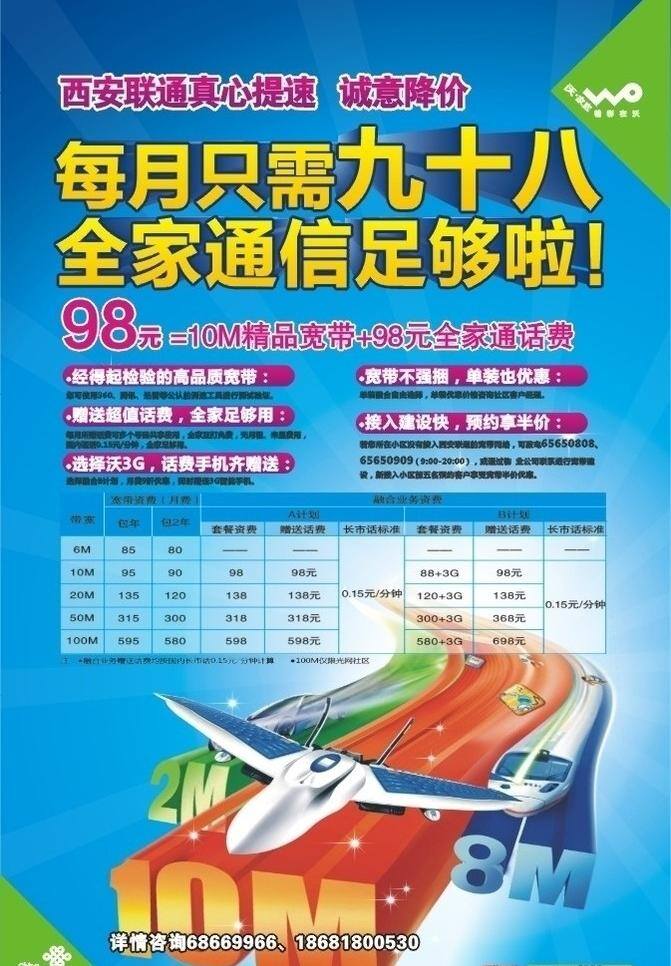 飞机 火车 蓝色背景 联通 美图 源文件 中国联通 宽带 套餐 宽带套餐 10m宽带 海报 矢量 海报背景图