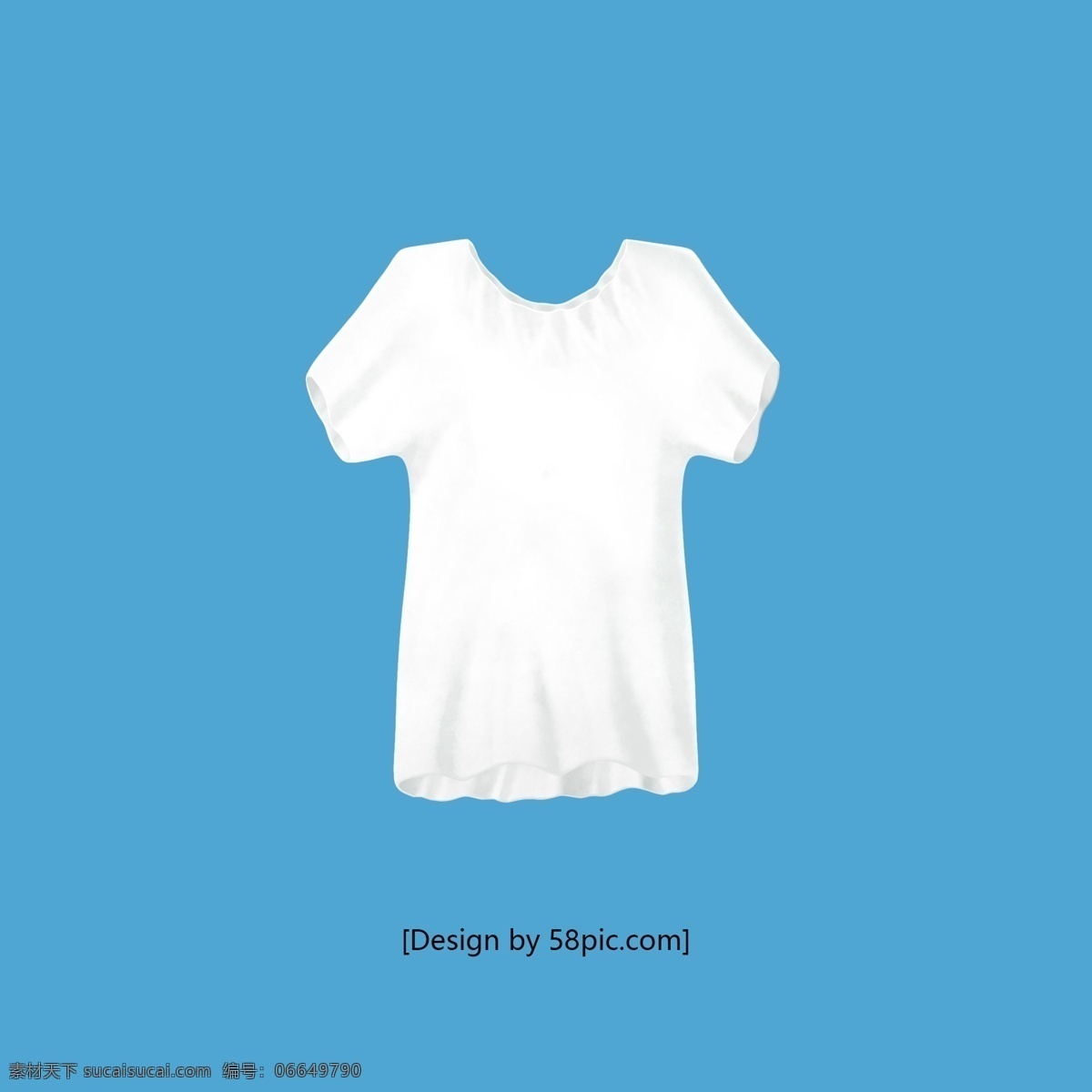 立体 白色 圆领 短袖 t 恤 t恤 服饰 衣服 打底 舒适 纯色 休闲 漂浮素材