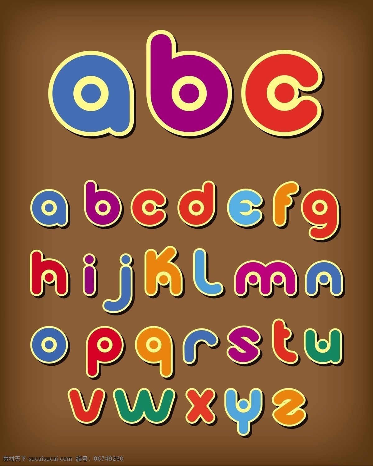 矢量个性字母 明亮 颜色 字母 矢量 立体字母 卡通字母 可爱字母 书画文字 文化艺术 矢量素材 白色