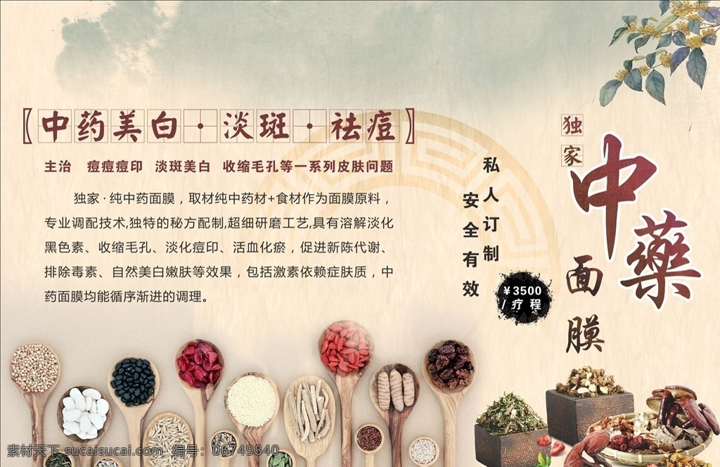 中药面膜 中药 面膜 淡斑 祛斑 祛痘 中药美白