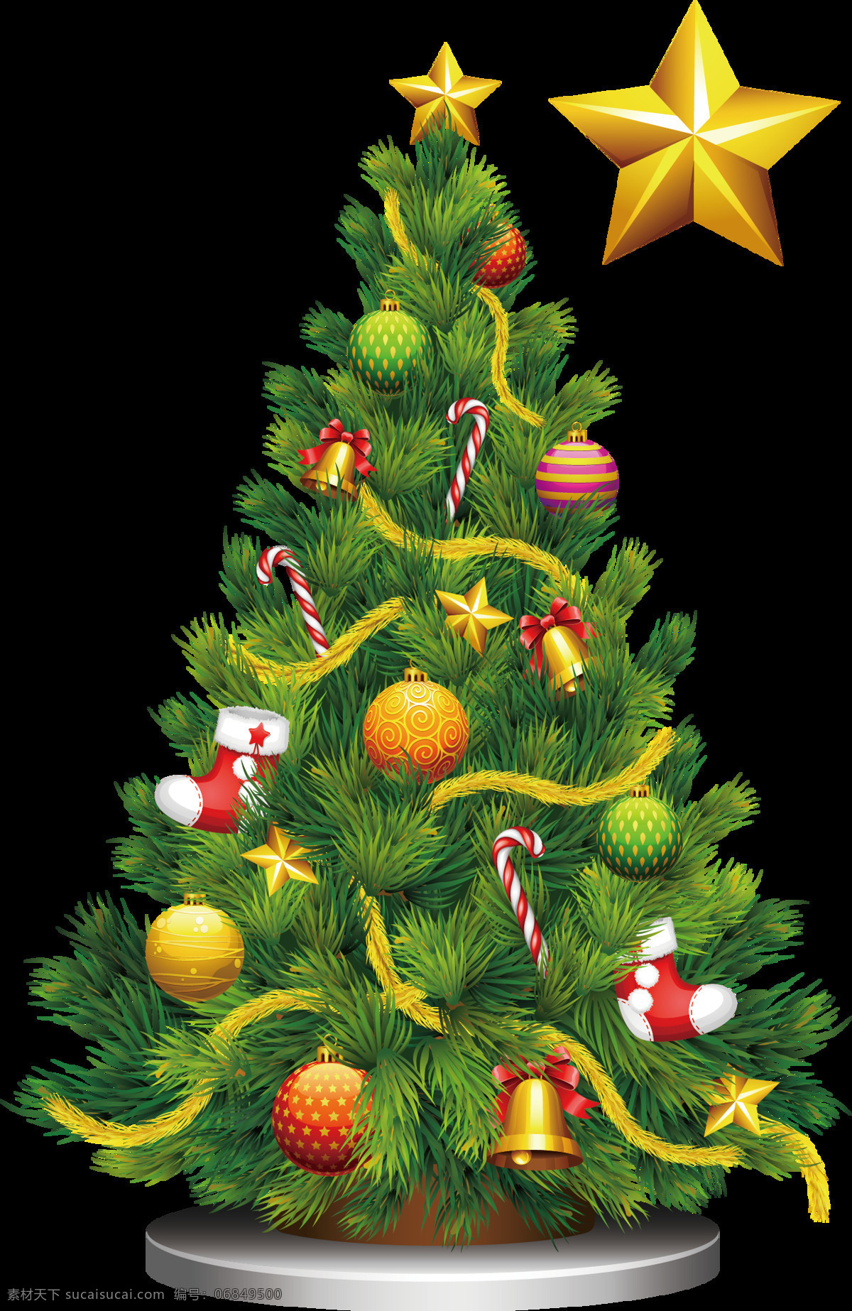 彩绘 银色 底托 圣诞树 透明 袜子 星星 丝带 铃铛 透明素材 免扣素材 装饰图片
