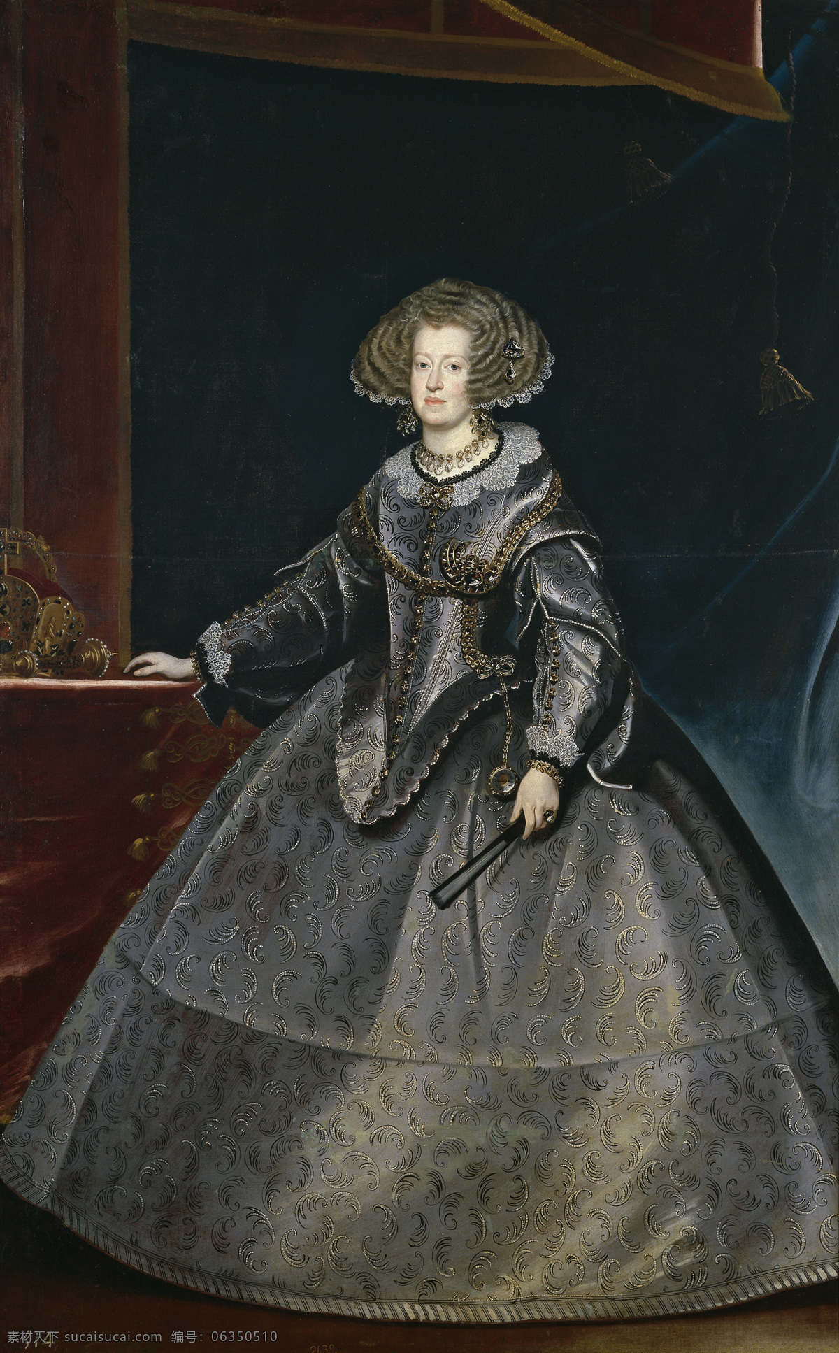 绘画书法 文化艺术 油画 玛丽娅安娜 西班牙公主 菲利普 三世 次女 圣 罗马 皇帝 费迪南 皇后 四世 利奥波 一世 母 家居装饰素材