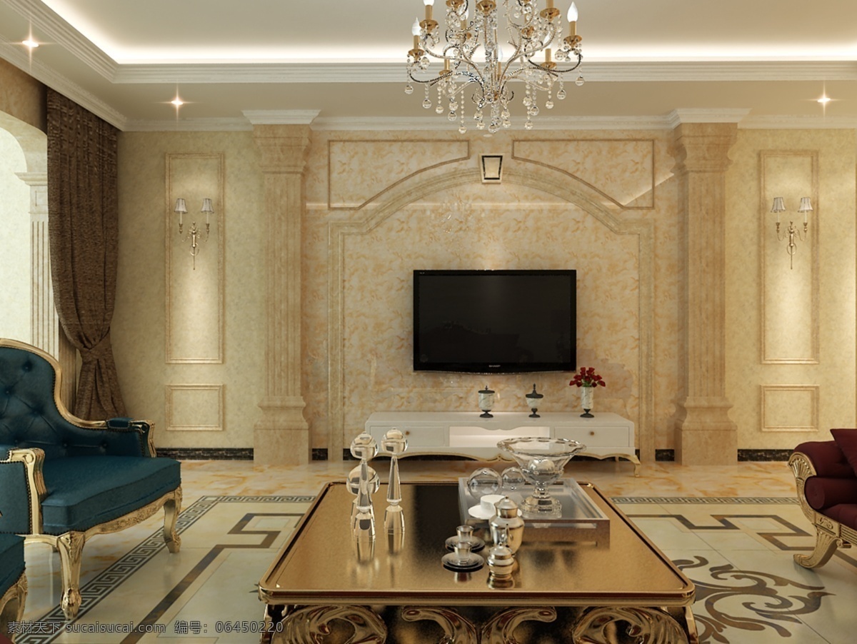 欧式 电视墙 环境设计 简欧 客厅 奢华 石材 室内设计 家居装饰素材