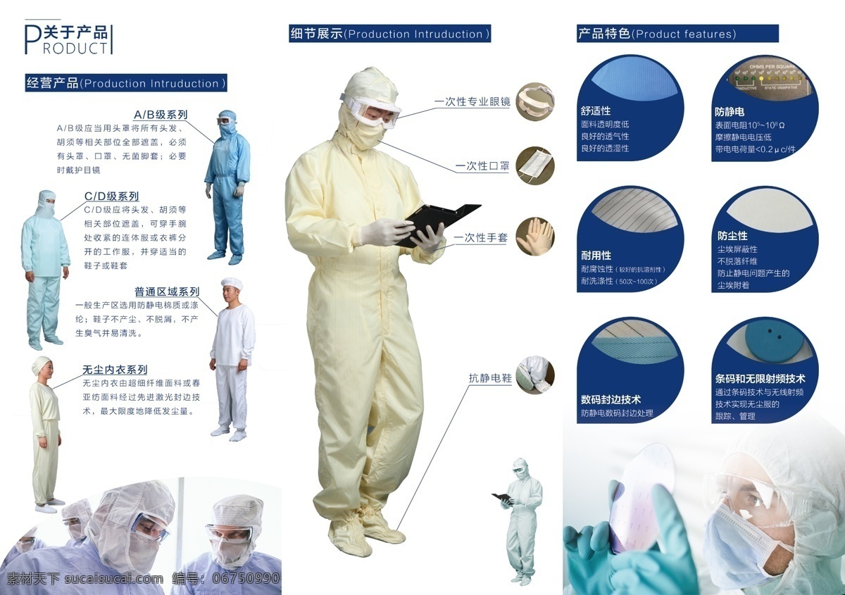 防护服折页 服装 防护服 科技 生物 研究 折页