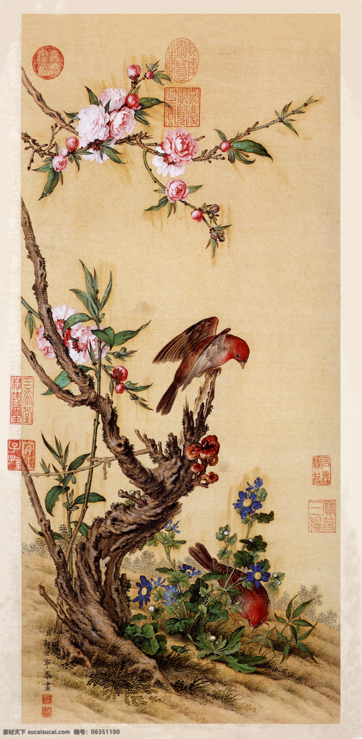 古画 古代画鸟 文化艺术 绘画书法 设计图库