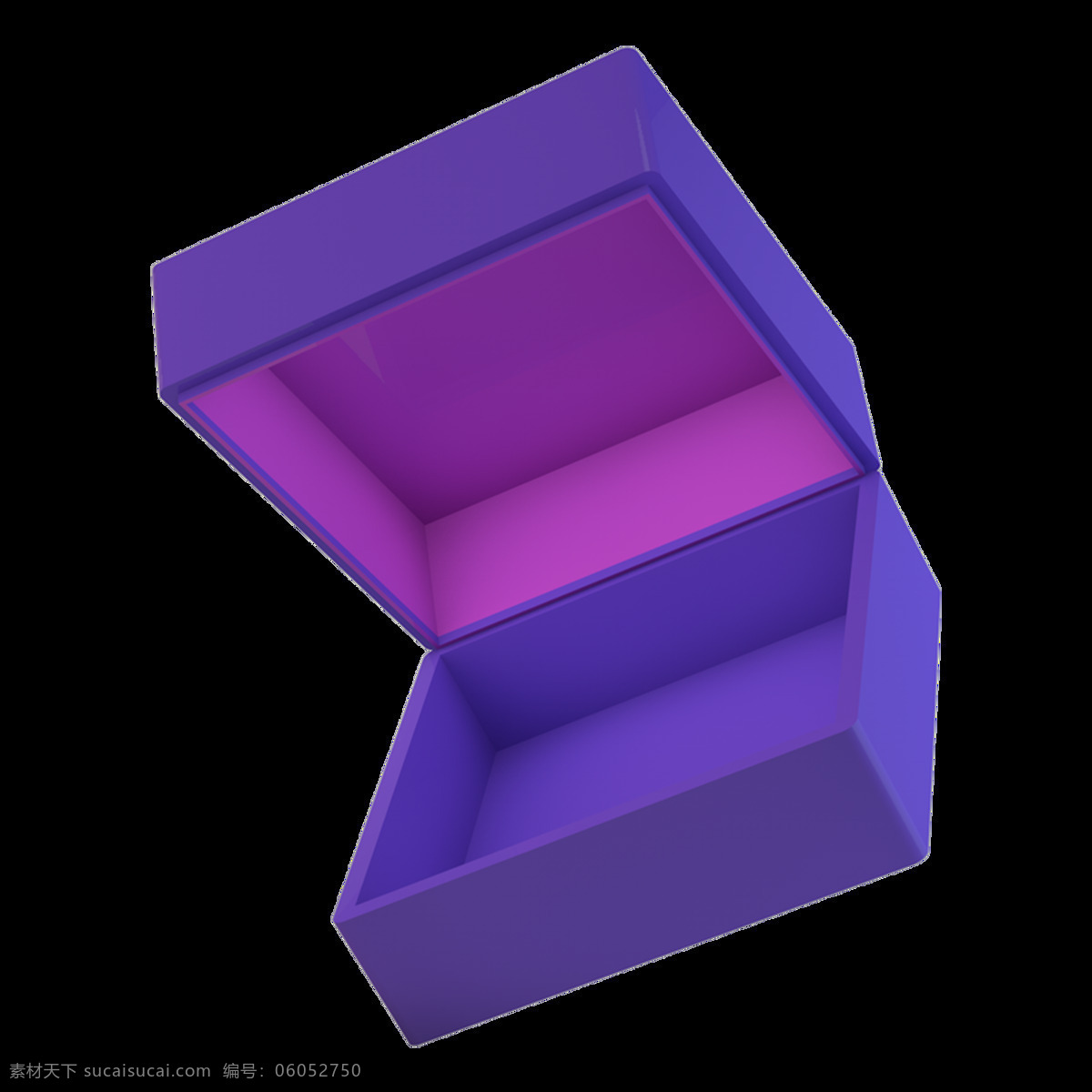 紫色 礼盒 打开 元素 手绘 立体 紫色大气 免抠