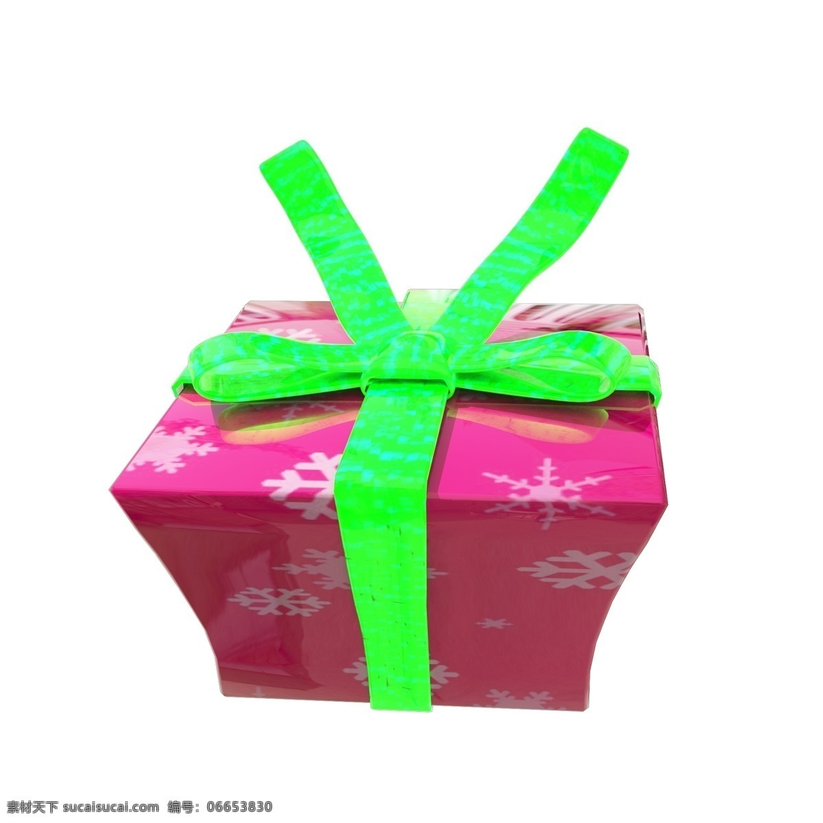 c4d 圣诞节 粉色 礼盒 粉色礼盒 圣诞节礼盒 c4d礼盒 绿色 缎带
