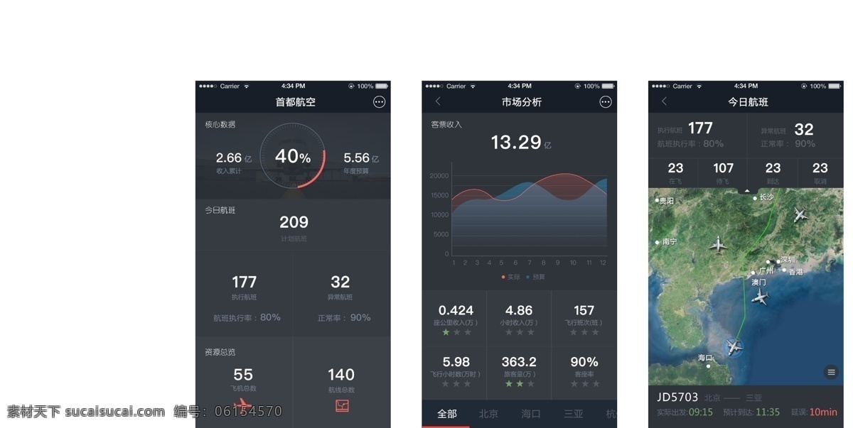 航空 运行 app ui 手机端 黑色 大数据 航线管理 数据 灰色