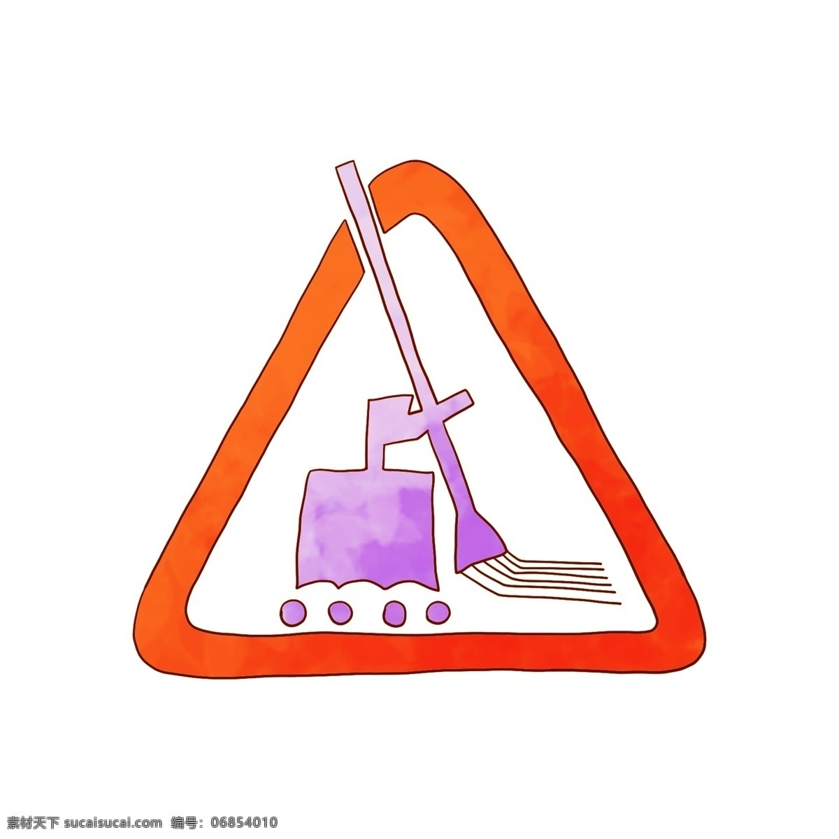 卫生 工具 警示 标识 卫生工具 拖布 拖把 警示标识 打扫卫生 讲究卫生 紫色工具 警示图标 插图 插画