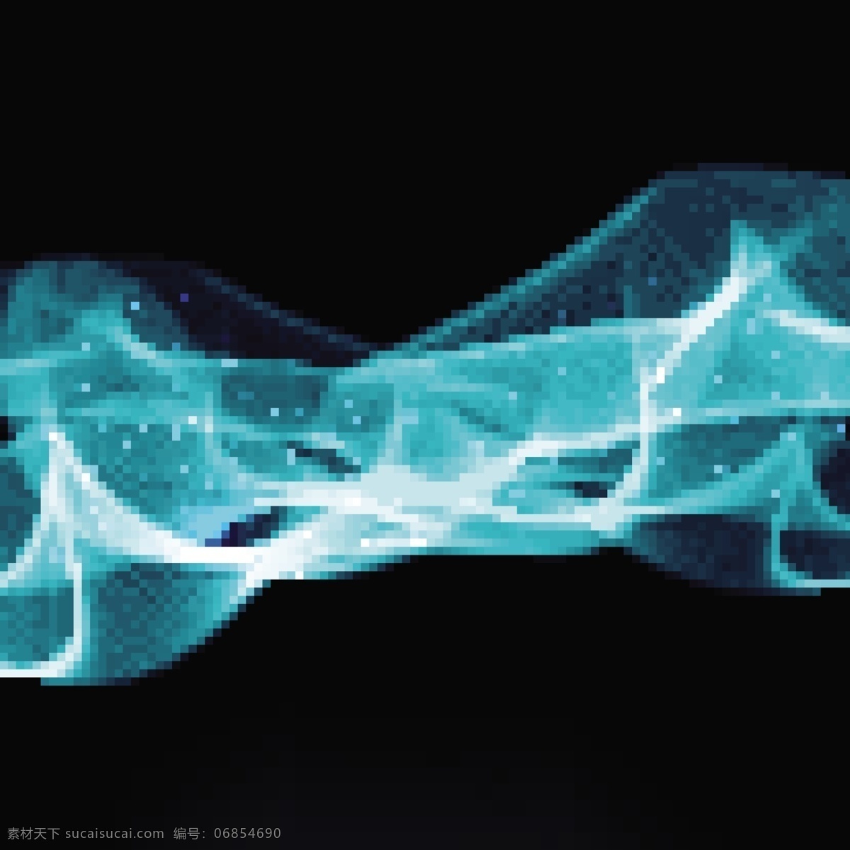 黑色 背景 上 明亮 蓝色 波浪 线条 抽象 技术 光线 形状 烟雾 霓虹灯 能量 灯光 现代 闪耀 装饰 力量 未来主义 辉光 流动 抽象的形状